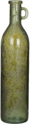 Mica Decorations Rioja Fles Vaas met Handgreep - H75 x Ø18 cm - Gerecycled Glas - Donkergroen