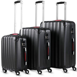 Monzana Hardcase Kofferset Baseline – 3 Stuks M/L/XL - Zwart