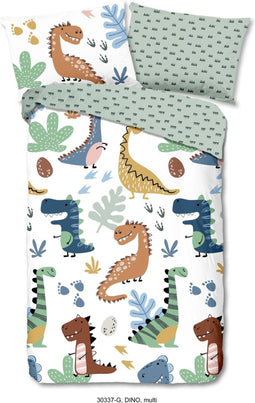 Good Morning Kinderdekbedovertrek "dino's" - Multi - (140x200/220 cm) - Katoen