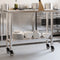 vidaXL - Keukenwerktafel - met - wielen - 110x30x85 - cm - roestvrij - staal