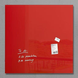 glasmagneetbord XL Sigel Artverum 1000x1000x18mm rood SI-GL202