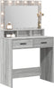 vidaXL - Grijze - Sonoma - Kaptafel - met - LED - Verlichting - - - 79x41x135 - cm