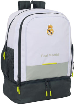 Safta Real Madrid - Trainings Rugzak - 50 x 35 x 24 cm - 42 L - Inclusief schoenenvak - Wit