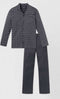 Schiesser Heren Pyjama - Doorknoop - Ruitenpatroon - Antraciet - Maat XL