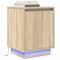 vidaXL - Nachtkastje - met - led-verlichting - 38x34x50 - cm - sonoma - eikenkleurig
