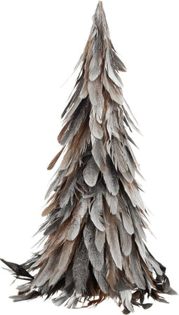 J-Line decoratie Kegel - veren - zilver