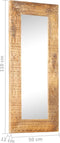 vidaXL - Spiegel - handgesneden - 110x50x2,5 - cm - massief - mangohout