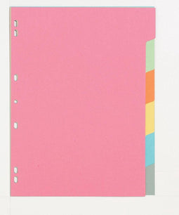 Pergamy tabbladen ft A4, 11-gaatsperforatie, extra sterk karton, geassorteerde kleuren, 6 tabs