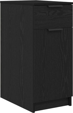 vidaXL - Bureau - Kast - in - Zwart - Eiken - - - 33x50x75 - cm - - - Gemaakt - van - Engineered - Hout
