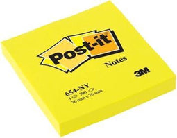 Post-it® Notes, Neon Geel, 76 x 76 mm, 100 Blaadjes/Blok