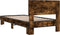vidaXL - Bedframe - bewerkt - hout - en - metaal - gerookt - eikenkleurig - 90x190 - cm