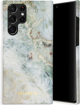 Selencia Hoesje Geschikt voor Samsung Galaxy S22 Ultra Hoesje - Selencia Maya Fashion Backcover - blauw