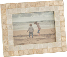 J-Line fotolijst - fotokader - schelpen/hout - beige - large