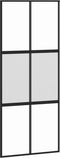vidaXL - Schuifdeur - 90x205 - cm - gehard - glas - en - aluminium - zwart