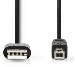 Nedis CCGT60100BK30 - USB A naar USB B Kabel - 300 cm - Zwart
