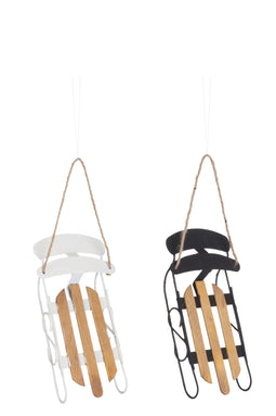 J-Line Hangers Slee Metaal/Multiplex Zwart/Wit Assortiment Van 2