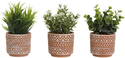 Decoratieve plant Home ESPRIT Polyethyleen Cement 12 x 12 x 17 cm (3 Stuks)