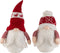 J-Line kerstfiguur Kabouter - textiel - rood/wit - medium - 2 stuks