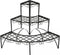 tectake® Plantentrap - Plantenmeubel - 3 treden - Hoekmodel - Metaal - Zwart - 60x60x60cm