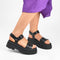 PS Poelman Korios - Dames Sandalen - Chunky - Zwart - Maat 37