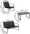 Infinity Goods Tuinset - Loungeset - 4 Persoons - Glazen blad - Antraciet/Zwart