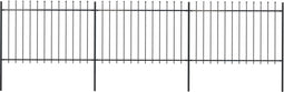 vidaXL - Tuinhek - met - speren - bovenkant - 5,1x1,2 - m - staal - zwart