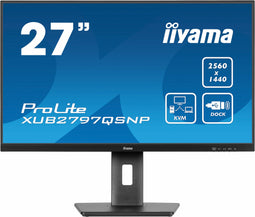 Iiyama ProLite XUB2797QSNP - 27" WQHD IPS - USB-C Dock KVM Switch RJ45 - Zwart