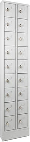 Lockerkast in 18-vaks met opening voor hangoogsluiting (zonder hangslot geleverd)