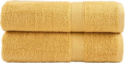 vidaXL - Badhanddoeken - SOLUND - 2 - st - 600 - g/m² - 100x150 - cm - goudkleurig