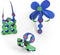 Clixo Crew - Magnetisch speelgoed - Flexibele onderdelen met spinner accessoires - Blauw/groen (30 stuks)