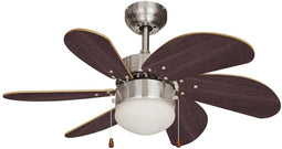 Plafondventilator met licht EDM 33984 Aral Wengue Nikkel 50 W