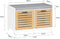SoBuy FSR23-II-WN - Schoenenbank - Gevoerd kussen 2 deuren 4 vakken 71x35x43 cm wit/ecru