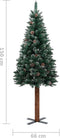 vidaXL - Kerstboom - met - echt - hout - en - sneeuw - smal - 150 - cm - groen