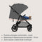 Lionelo Emerald - Buggy - Lichtgewicht Eén-Hand Opvouwbaar 91 cm XXL-Capuchon UPF50+ EVA-Wielen met Vering