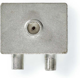 Nedis Satelliet- en Antenne-Adapter - IEC (Coax) Female - F-Female / IEC (Coax) Male - Vernikkeld - 75 Ohm - Recht - Metaal - Metaal / Zilver - 1 Stuks - Doos