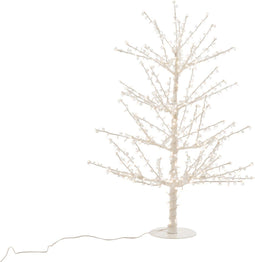 J-Line decoratie boom Kaal Parel - metaal - wit - small - LED lichtjes