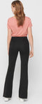 ONLY ONLFEVER STRETCH FLAIRED PANTS - Dames Broek - Elastische tailleband - Zwart - Maat S
