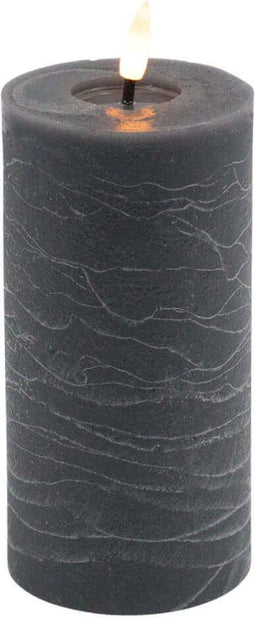 Grijze led kaars rustic 15x7,5cm