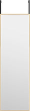 vidaXL - Deurspiegel - 30x100 - cm - glas - en - aluminium - goudkleurig