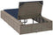 vidaXL - Ligbed - met - zwevend - kussen - poly - rattan - grijs