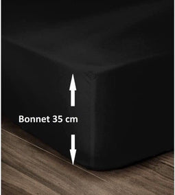 Onderlaken Lovely Home Zwart 160 x 200 cm