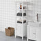 SoBuy FRG205-W - Hoge Badkamerkast - 3 Vakken 1 Deur - Wit - 40x150x33 cm