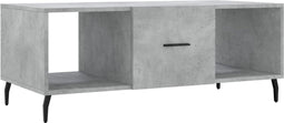 vidaXL - Salontafel - 102x50x40 - cm - bewerkt - hout - betongrijs