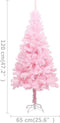 vidaXL - Kunstkerstboom - met - verlichting - en - kerstballen - 120 - cm - PVC - roze