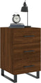 vidaXL - Nachtkastje - 40x40x66 - cm - bewerkt - hout - bruin - eikenkleur