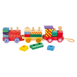 Small Foot houten stapelblokken trein, 16dlg.