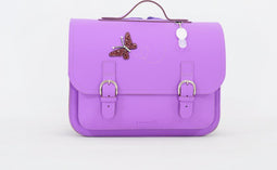 Own Stuff Lederen Boekentas - Lavender - Vlinder - Lagere school