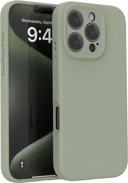 Lunso Geschikt voor iPhone 16 Pro hoesje - Flexibel siliconen Backcover - Basil Groen