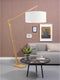 GOOD&MOJO Vloerlamp Montblanc - Bamboe/Wit - 175x60x207cm - Scandinavisch,Bohemian - Staande lampen voor Woonkamer - Slaapkamer