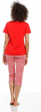Rebelle Happy Hearts - Pyjamaset - Ronde hals korte mouwen - Rood